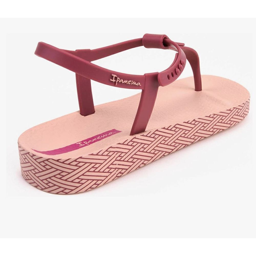 Ipanema Women's Pink Burgundy Plush Weave Thong Flip-Flop Flat Sandals Size 7